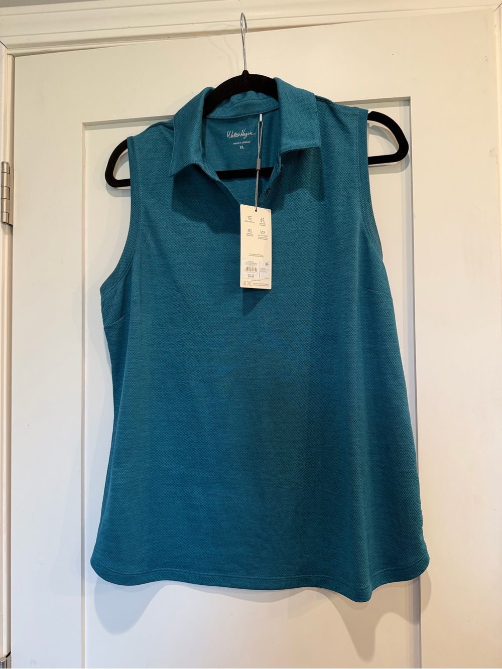 Walter Hagen Sleeveless Polo Tank Top - Teal Blue